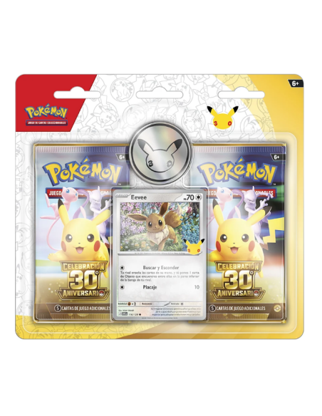 Blíster 2 Sobres Pokémon 30.º Aniversario | Eevee Mythocardtcg.