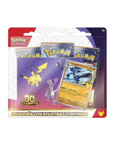 Lucario 30.º Aniversario – 3 Sobres Pokémon TCG