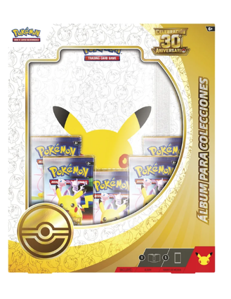 Álbum Pokémon TCG 30.º Aniversario + 5 Sobres
