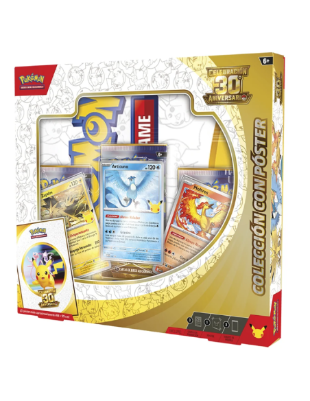 Póster Pokémon TCG 30.º Aniversario + 3 Sobres